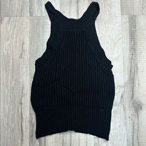 Black Sleeveless Knit Top